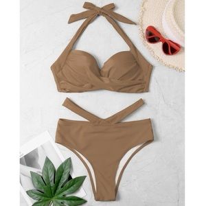Khaki bikini swimsuit never worn